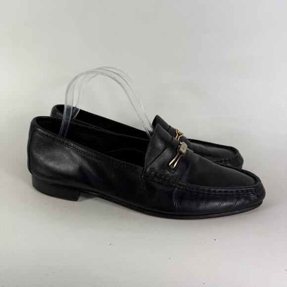 Salvatore Ferragamo Casual Shoes Men\'s 9 Black Leather Slip-On Low Top Loafers main image 5